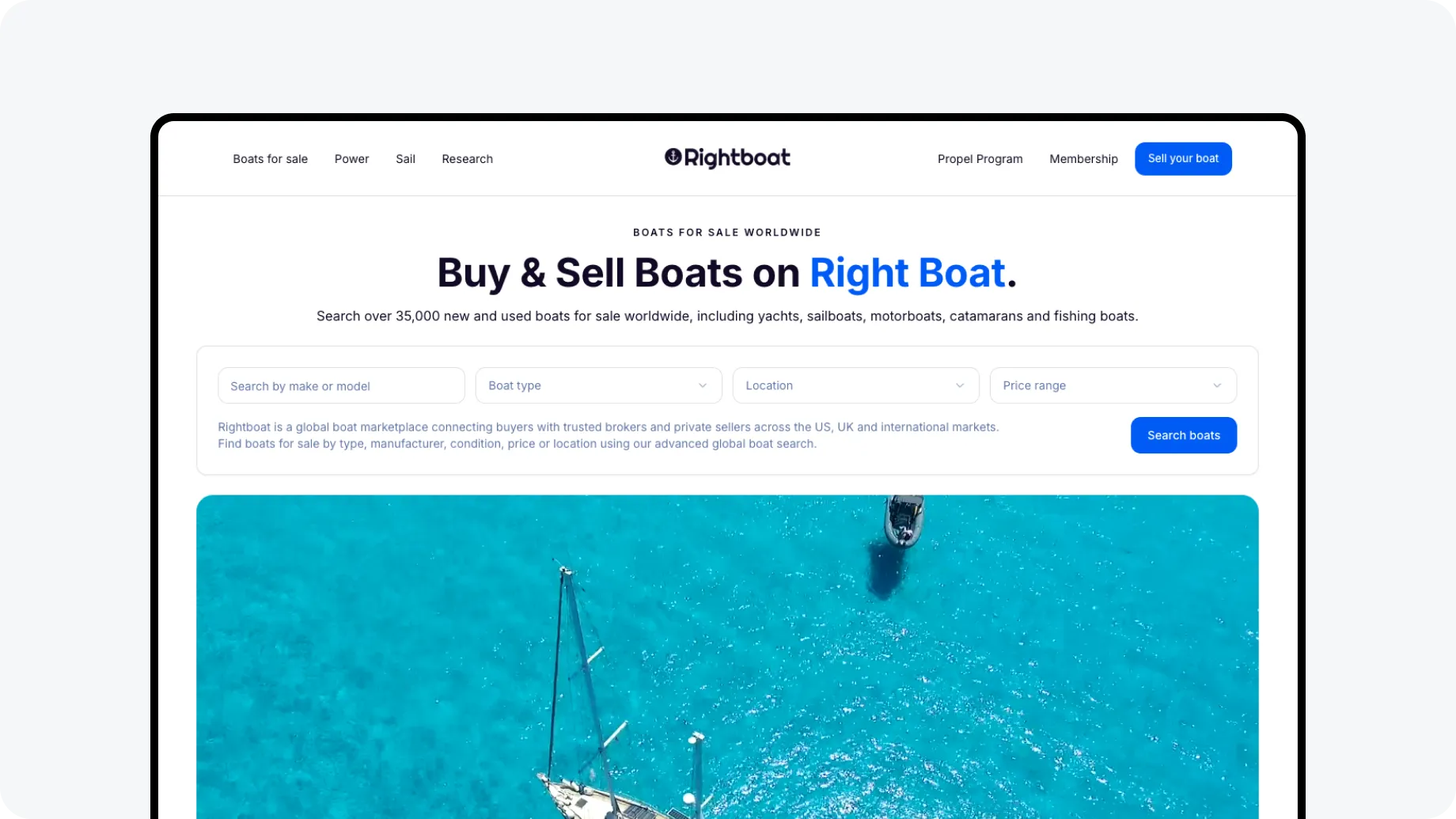 Rightboat before the redesign